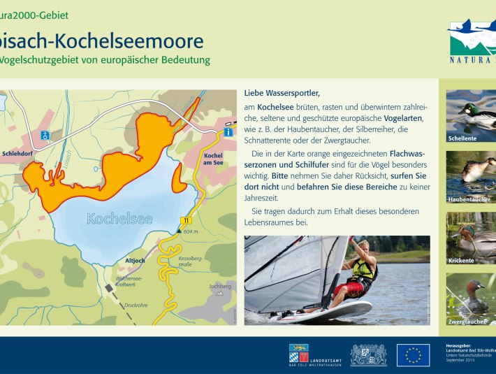 Hinweis für Wassersportler am Kochelsee, © Landratsamt Bad Tölz-Wolfratshausen Hinweis für Wassersportler am Kochelsee, © Landratsamt Bad Tölz-Wolfratshausen