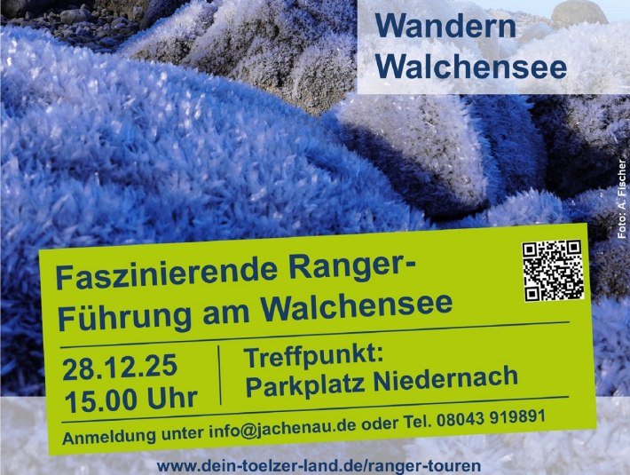 Plakat zur Rangertour am 28.12.2025 - Winterwanderung am Walchensee, © Landratsamt Bad Tölz-Wolfratshausen|Foto: A Fischer Plakat zur Rangertour am 28.12.2025 - Winterwanderung am Walchensee, © Landratsamt Bad Tölz-Wolfratshausen|Foto: A Fischer