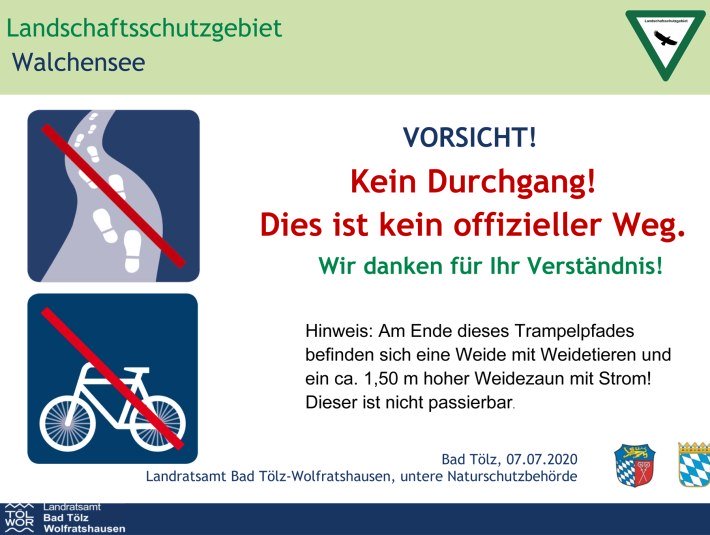 Zum Schutz der Magerwiesen mit ganz besonders sch&uuml;tzenswerten Pflanzen bitte diese Wiesen nicht betreten oder befahren. , &copy; Landratsamt Bad T&ouml;lz-Wolfratshausen