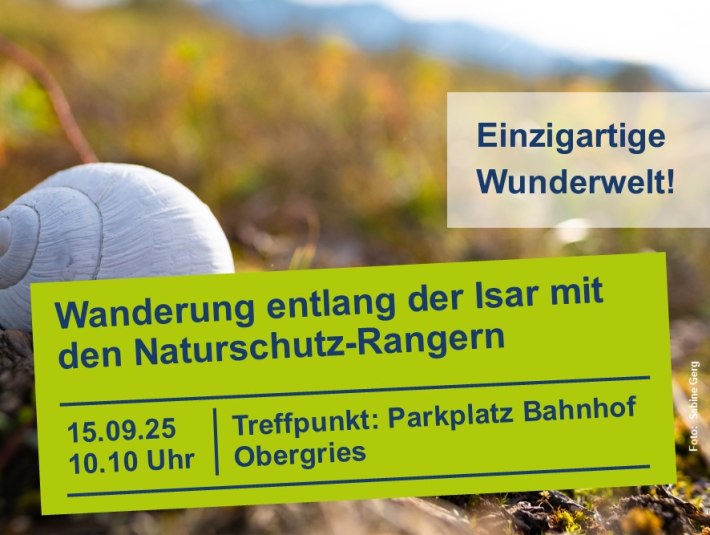 Plakat Rangertour an der Isar 15.09.2025, © (c) Tölzer Land Tourismus