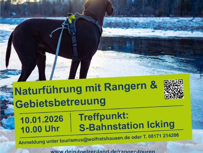 Plakat zur Tour am 10.1.26 von Icking nach Wolfratshausen, © Landratsamt Bad Tölz-Wolfratshausen|Foto: S. Gerg