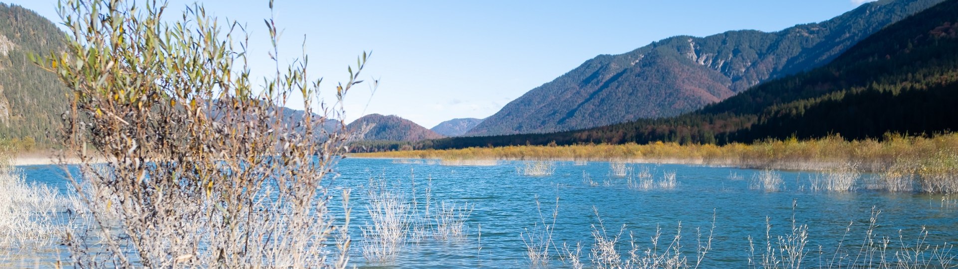 Am Sylvensteinsee bei Vorderiss, &copy; Landratsamt Bad T&ouml;lz-Wolfratshausen, Foto Sabine Gerg