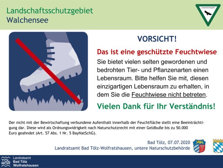 Hinweisschild Halbinsel Zwergern, &copy; Landratsamt Bad T&ouml;lz-Wolfratshausen
